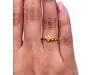 22ct Yellow Gold Polished & Matt Double Flower Minimalist Ring 