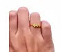 22ct Yellow Gold Polished & Matt Double Flower Minimalist Ring 