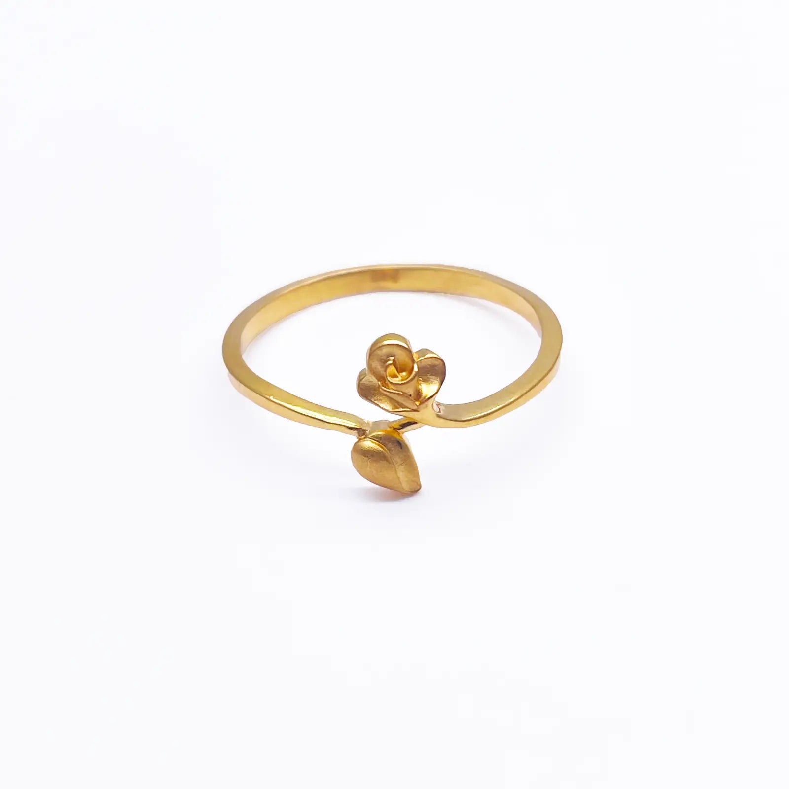22ct Yellow Gold Polished & Matt Rose Minimalist Ring 