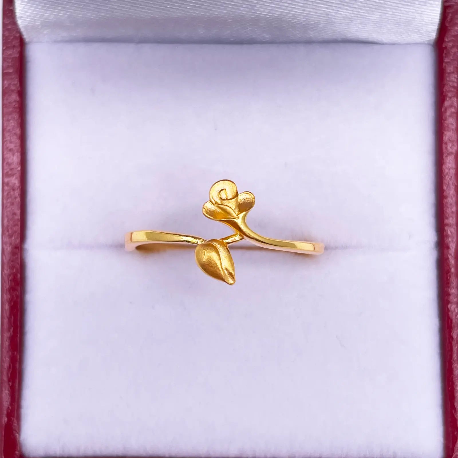 22ct Yellow Gold Polished & Matt Rose Minimalist Ring 