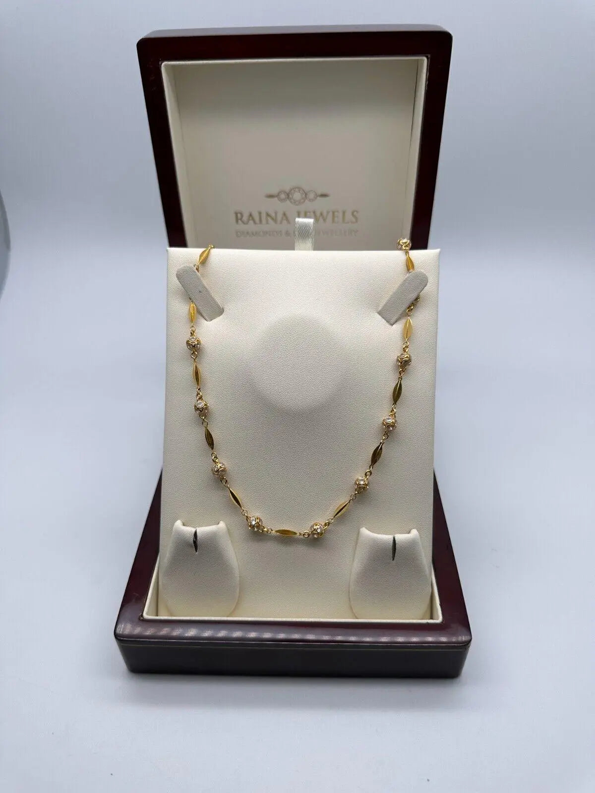 22ct Yellow Gold & Cubic Zirconia Glitter Ball Long Chain Necklace, 26 inch 